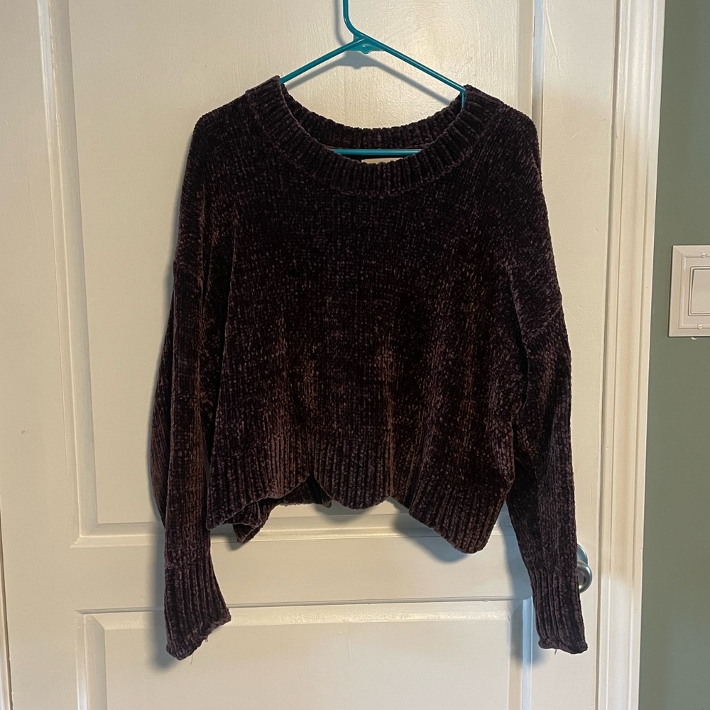 LA Hearts Sweater Chunky Soft Knit Plum